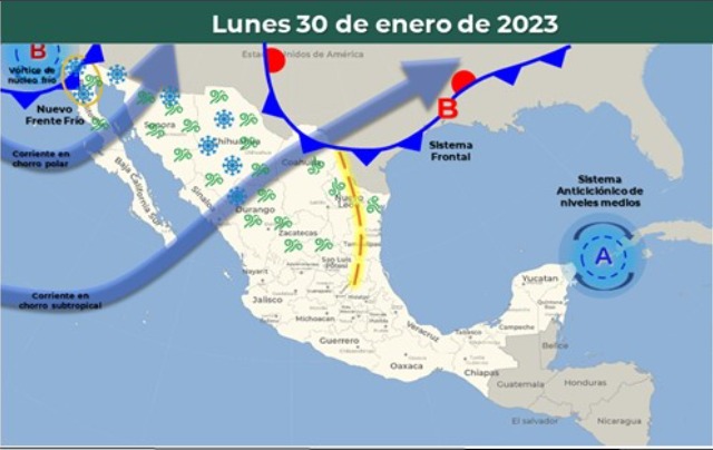 «Tren de tres frentes fríos» afectaría noroeste, norte y sierra de Sonora